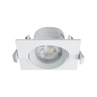 Lampy pozostałe - Oczko LED kwadratowe, 5W, 350 lm, 4000K, ruchome, białe - miniaturka - grafika 1