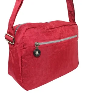 Stylowa Lekka Materiałowa Torba Pozioma Średnia Na Ramię Bag Street NR 2245 CZERWONY 28 x 19 x 12 [cm] - Torebki damskie - miniaturka - grafika 4