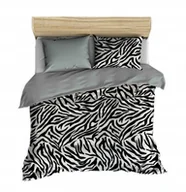 Pościel - pościel z polaru 160x200 + 2 poszewki P 305-2 DUO zebra czarna / szary - miniaturka - grafika 1