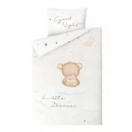 Pościel dla dzieci - Pościel 100x135 Miś biała pudrowa jasna do łóżeczka - miniaturka - grafika 1