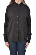 Koszule damskie - KOSZULA DAMSKA CZARNA LUŹNA LEE PLAIN SHIRT BLACK - miniaturka - grafika 1