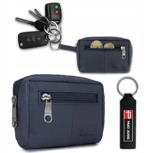 Małe ETUI SKÓRZANE Na Klucze Monety Karty Na Suwak C. NIEBIESKIE Pako Jeans - Etui na klucze - miniaturka - grafika 1