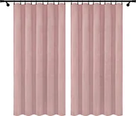 Zasłony - Voppi Zasłony welurowe na taśmie marszczącej 140x160 cm krótka zasłona okienna pudrowy róż 2 sztuki - miniaturka - grafika 1