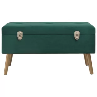 VidaXL Lumarko Ławka ze schowkiem, 80 cm, zielona, aksamitna 329929 VidaXL - Ławki do przedpokoju - miniaturka - grafika 1