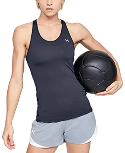 Under Armour Koszulka damska Heatgear Armour Racer bez rękawów Midnight Navy (410)/Metallic Silver L - Koszulki i topy damskie - miniaturka - grafika 1