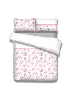 AmeliaHome delikatna flanela pościel 100% bawełna wzór kwiatowy pościel pościel suwak Snuggy Collection Sweet Dreams ptak biały różowy - Pościel dla dzieci - miniaturka - grafika 2