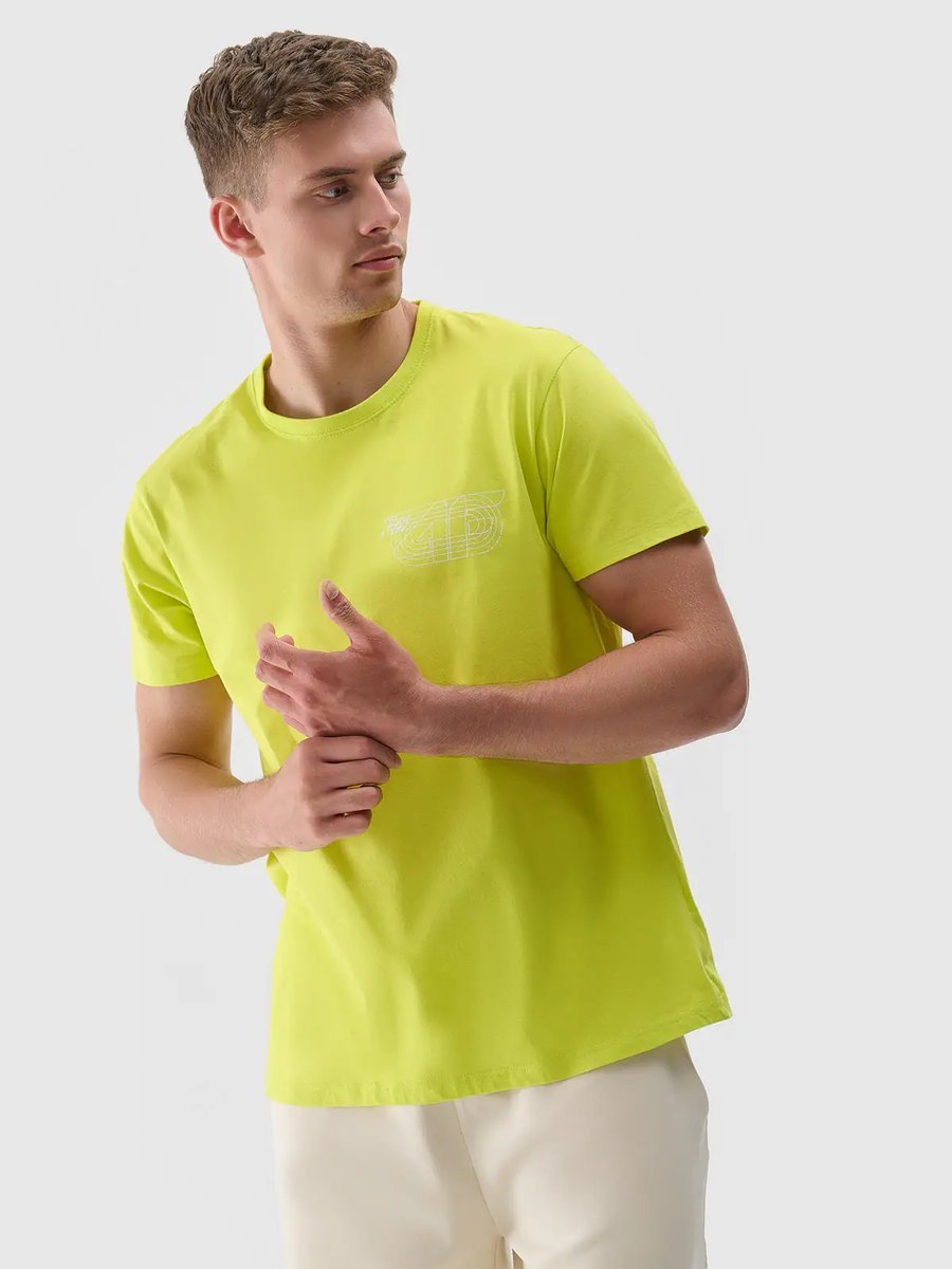 4F T-shirt męski bawełniany 4FRSS24TTSHM2472-45S Zielony Roz. S