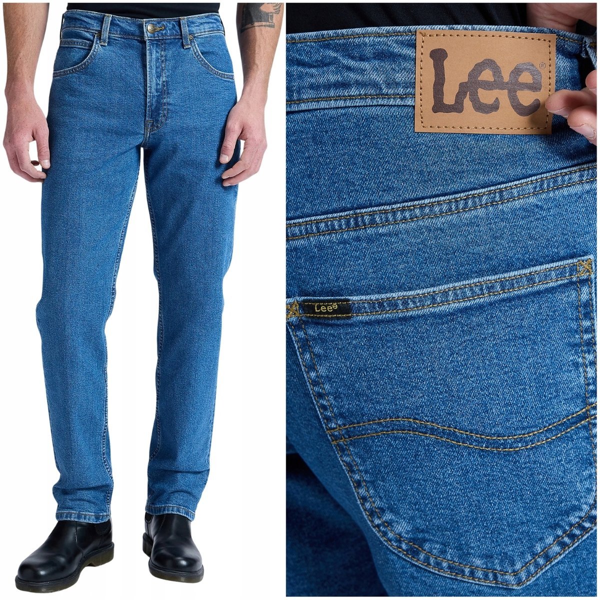 Lee Brooklyn Belmont klasyczne proste spodnie jeansowe męskie W33 L30