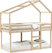 Łóżka dla dzieci i młodzieży - Łóżko piętrowe bez materaca, 90x200 cm, lite drewno sosnowe - miniaturka - grafika 1