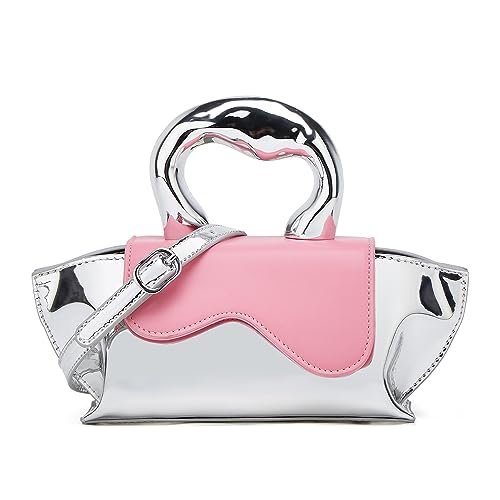 Mała srebrna torba torby crossbody tornistry Y2K torebki wieczorowe torebka dla kobiet torby hobo torby na ramię torba na ramię torba na ramię dla kobiet 2024, A Różowy, One Size