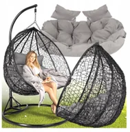 Fotele ogrodowe wiszące - KANZA Fotel WISZĄCY KOKON DWUOSOBOWY PREMIUM - miniaturka - grafika 1