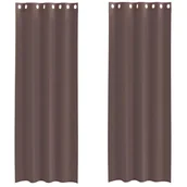 Zasłony - vidaXL Zasłony woalowe z przelotkami 2 szt. Brązowe 140x260 cm - miniaturka - grafika 1