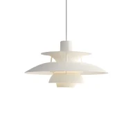 Oprawy, klosze i abażury - Elegancka wisząca lampa PH 5 Mini od Louis Poulsen z białym kloszem - miniaturka - grafika 1