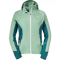 Bluzy damskie - Schöffel W polarowa bluza z kapturem Forillon zielona - sportowa ekologiczna damska bluza z kapturem, rozmiar 44 - kolor miętowy Matcha - miniaturka - grafika 1
