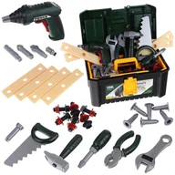 Mały majsterkowicz - Zestaw Majsterkowicza Narzędzia w Skrzynce Wiertarka Wkrętarka Akcesoria - miniaturka - grafika 1