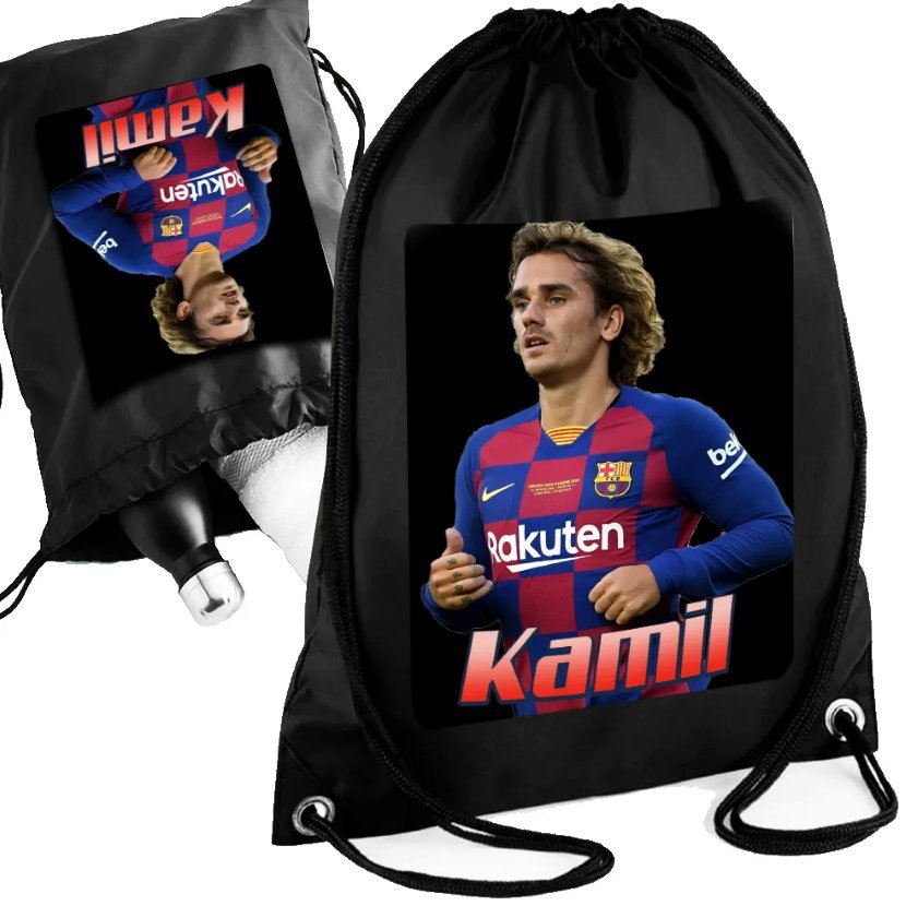 Czarny Worko-Plecak - ANTOINE GRIEZMANN Twoje Imię Personalizowany Prezent