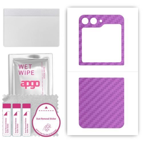 folia naklejka skórka strukturalna na TYŁ do Samsung W24 Flip - Carbon Fioletowy - apgo SKINS
