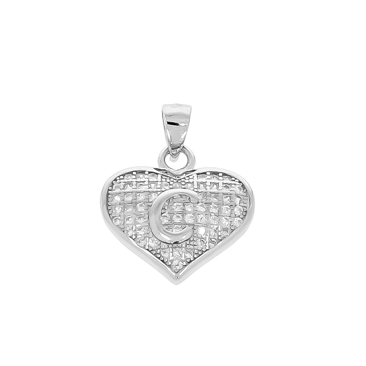 Srebrna zawieszka wisiorek litera literka C w serduszku pr. 925