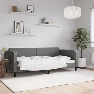 Sofa z funkcją spania, ciemnoszara, 90x200 cm, obita tkaniną Lumarko! - Łóżka Sofa z funkcją spania, ciemnoszara, 90x200 cm, obita tkaniną Lumarko! - Łóżka - miniaturka - grafika 1