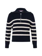Swetry damskie - Tommy Hilfiger Sweter damski z dzianiny Kobiety Bawełna niebieski w paski, S - miniaturka - grafika 1