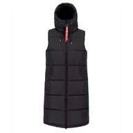 Kurtki i kamizelki sportowe damskie - Bezrękawnik Alpha Industries Long Puffer Vest WMN 10800203 - czarny - miniaturka - grafika 1