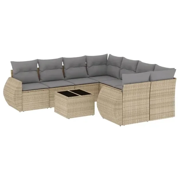 Zestaw mebli ogrodowych beżowy z rattanem PE, wymiary: 71x62x69 cm, 62x62x