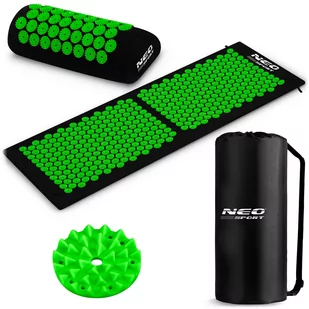 Mata do akupresury z kolcami Neo-Sport NS-901 czarno-zielona - Masażery - miniaturka - grafika 1