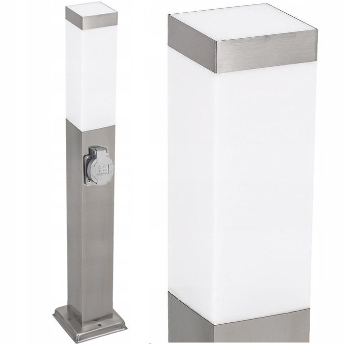 Lampa Ogrodowa słupek LED 65 cm E27 z gniazdem 230V zewnętrzna