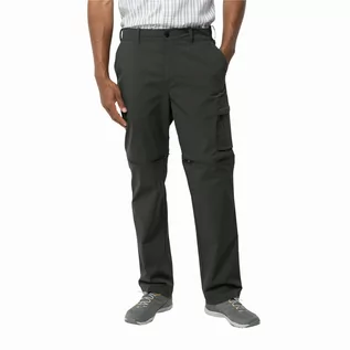 Spodnie sportowe męskie - Męskie spodnie outdoor Jack Wolfskin WANDERTHIRST ZIP PANTS M granite black - 52 - grafika 1