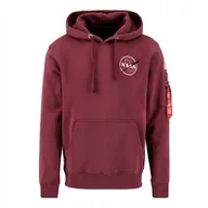 Bluzy męskie - Bluza Alpha Industries Space Shuttle Hoody 178317184 - bordowa - miniaturka - grafika 1