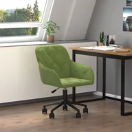 Fotele i krzesła biurowe - Vidaxl obrotowe krzesło biurowe, jasnozielone, obite aksamitem - miniaturka - grafika 1