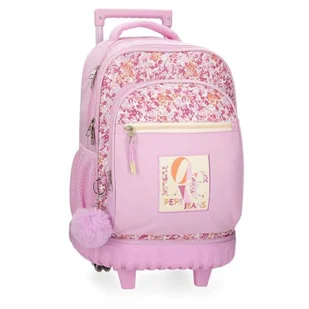 Pepe Jeans Sandra Plecak Compact 2 Koła Różowy 32x43x21 cms Poliester 28,9L by Joumma Bags, Różowy, Kompaktowy plecak 2 koła - Plecaki - miniaturka - grafika 1