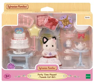 Sylvanian Families 5646 Zestaw Urodziny z figurką -Tuxedo Cat Girl- - dla lalek zestaw do zabawy 5646 - Figurki dla dzieci - miniaturka - grafika 1