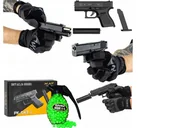 Zabawki militarne - Pistolet Metalowy Glock Replika + Tłumik + Kulki 800 + Mpk-C43-1+ - miniaturka - grafika 1