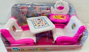 Meble dla dla lalek toaletka stół krzesła 0585 - Domki dla lalek - miniaturka - grafika 1