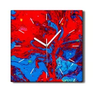 Zegary - Zegar płótno cichy 30x30 Czerwono niebieski plamy, Coloray - miniaturka - grafika 1