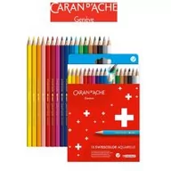 Przybory szkolne - Carandache Kredki ołówkowe akwarelowe CARAN DACHE Swisscolor 18 kolorów kartonowe pudełko - miniaturka - grafika 1
