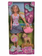 Lalki dla dziewczynek - Simba Steffi na Spacerze z Pieskiem - miniaturka - grafika 1