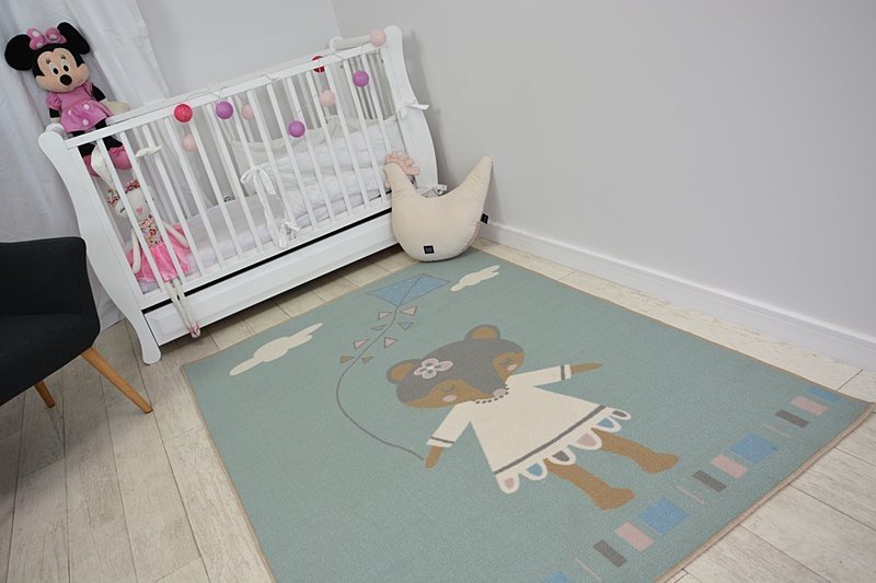 DYWAN dla dzieci LOKO Myszka zieleń antypoślizgowy zielony 160x220 cm