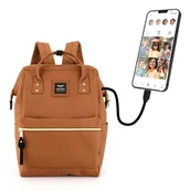 Plecaki - Plecak damski pojemny rudy A4 miejski - Himawari - miniaturka - grafika 1