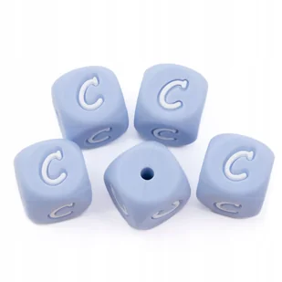 Silikonowy koralik 12 mm Alfabet do zawieszki Niebieski 5szt Litera C - Dekoratorstwo Silikonowy koralik 12 mm Alfabet do zawieszki Niebieski 5szt Litera C - Dekoratorstwo - miniaturka - grafika 1