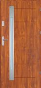 Drzwi zewnętrzne - Drzwi zewnętrzne Torino Inox 56, 80 prawe, złoty dąb - miniaturka - grafika 1