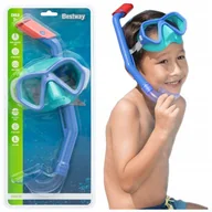 Maski do nurkowania - ZESTAW DO NURKOWANIA DLA DZIECI MASKA RURKA 3-6lat NIEBIESKA BESTWAY K120N - miniaturka - grafika 1