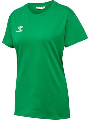 hummel GO 2.0 T-shirt S/S koszulka sportowa damska z krótkim rękawem do uprawiania sportu, fitnessu i spędzania wolnego czasu - koszulka basic ze 100% bawełny organicznej - rozciągliwy materiał