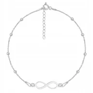 Bransoletki - Srebrna bransoletka kulkowa nieskończoność sr 925 - miniaturka - grafika 1