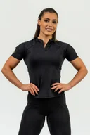 Koszulki sportowe damskie - Koszulka damska Nebbia Intense Women's Compression Zipper Shirt Ultimate 831 Gold S - miniaturka - grafika 1