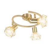 Lampy sufitowe - QAZQA Inteligentny punktowy mosiężny obrotowy i uchylny  w tym 3 WiFi P45 - Mosh - miniaturka - grafika 1