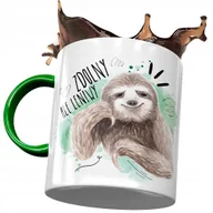 Kubki - Kubek Zielony Śmieszny Zdolny Ale Leniwy Prezent z Nadrukiem ze Zdjęciem + Opakowanie na prezent (wzór 02) - miniaturka - grafika 1