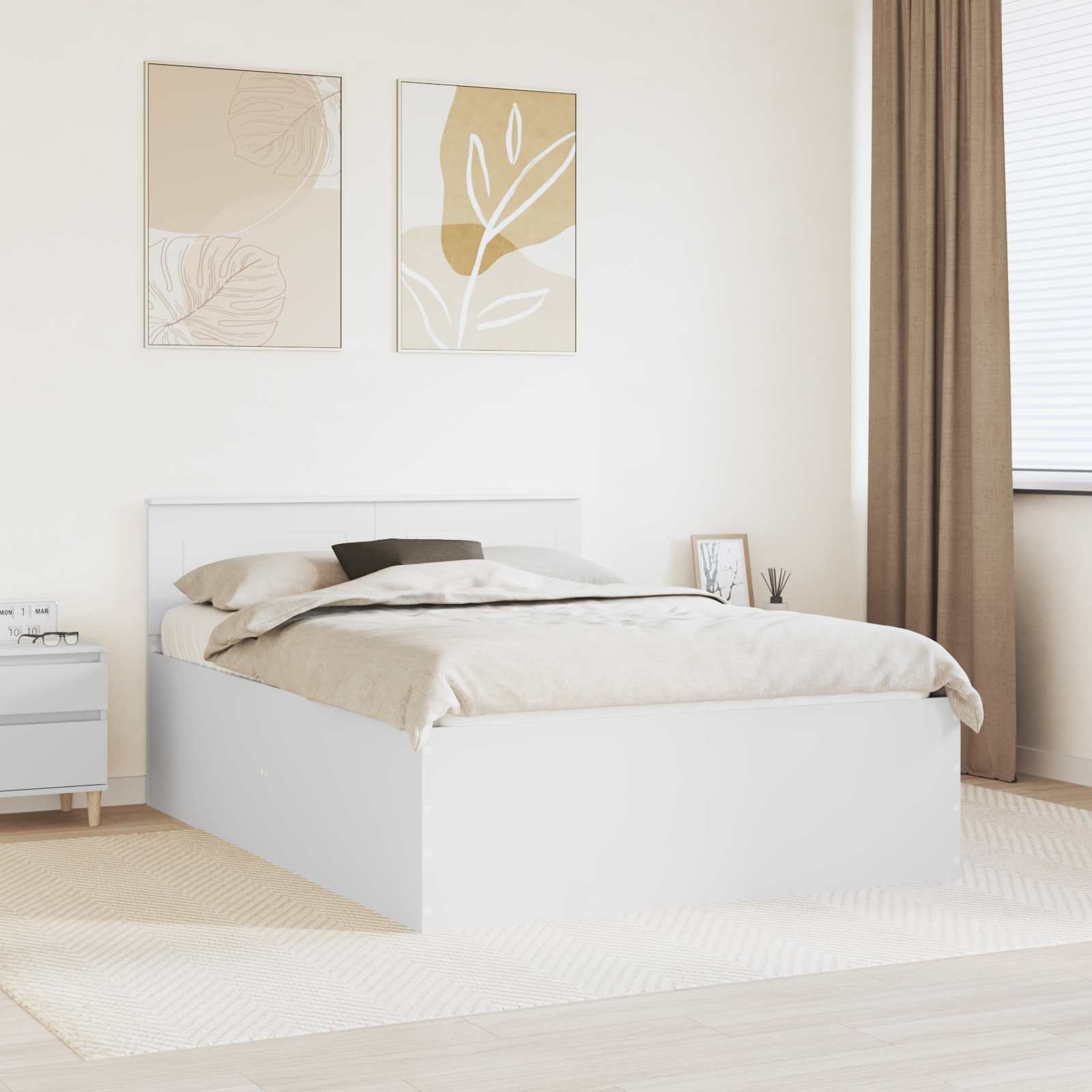 vidaXL Ramka łóżka Biały 160 x 200 cm Materiał drewnopochodny