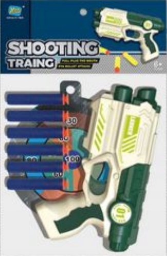 Pistolet na Piankowe Strzałki Pociski Zabawka z Tarczą Zestaw Wyrzutnia